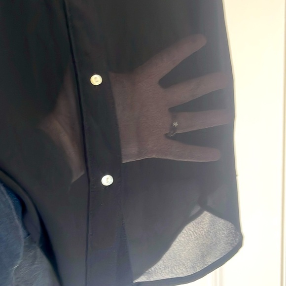 H&M Black Sleeveless Button Up Chiffon Tank Size 16 - Picture 4 of 4